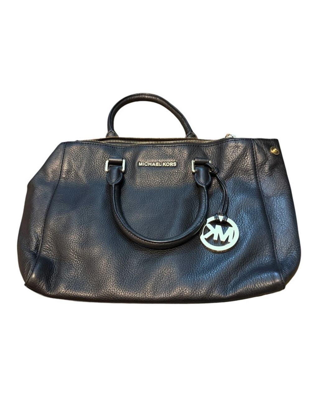 Michael Kors Black Pebbled Leather Satchel